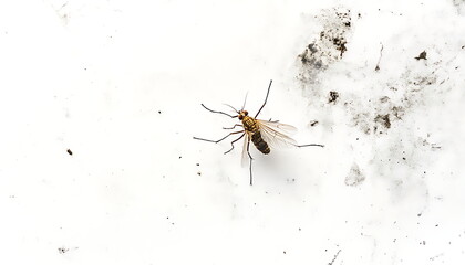 Photograph of a mosquito on a white background