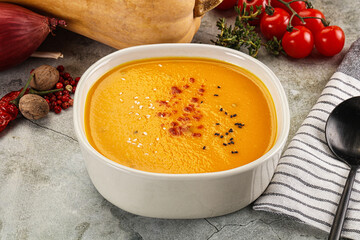 Vegetarian Pumpkin soup with spices