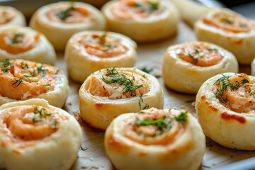 Cream cheese pinwheels with salmon and dill