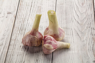 Young garlic heap for cooking