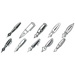 Pen icon. Drawing pen icon. Writing ink mark symbol. Vector illustration