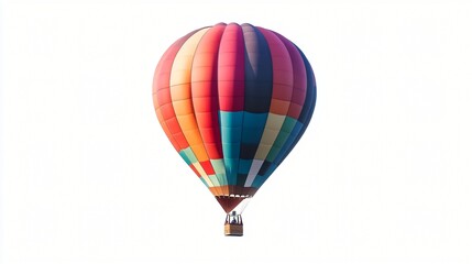 Colorful Hot Air Balloon Soaring in White Sky Adventure Travel Aerial View