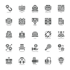 Digital Nomad Icon pack for your website, mobile, presentation, and logo design. Digital Nomad Icon glyph design. Vector graphics illustration and editable stroke.