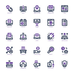 Digital Nomad Icon pack for your website, mobile, presentation, and logo design. Digital Nomad Icon dual tone design. Vector graphics illustration and editable stroke.
