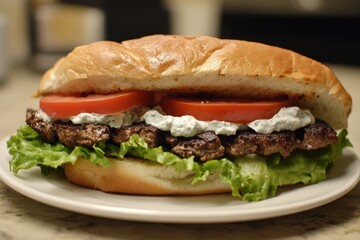 DIY Greek gyro with tzatziki tomato and lettuce