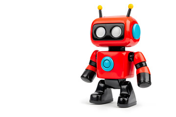 Fototapeta premium Vintage classic toy robot, isolated on white background