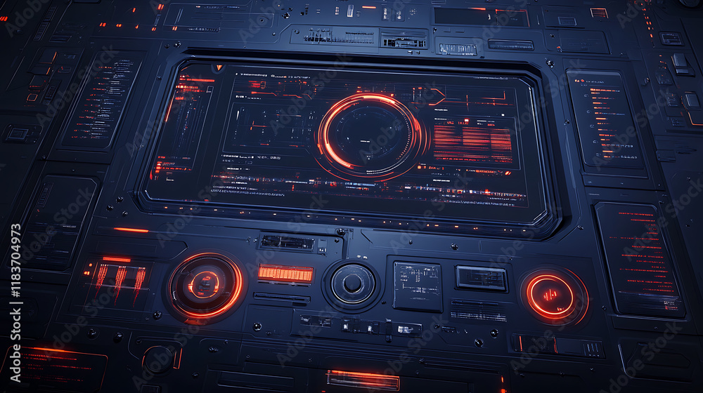 Poster Futuristic user interface, hud, gui for game background design, technology background, digital data