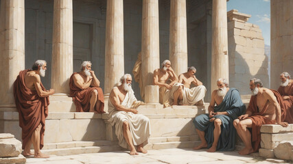 Ancient Greek philosophers discussing