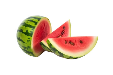 Watermelon slices isolated on transparent background PNG.


