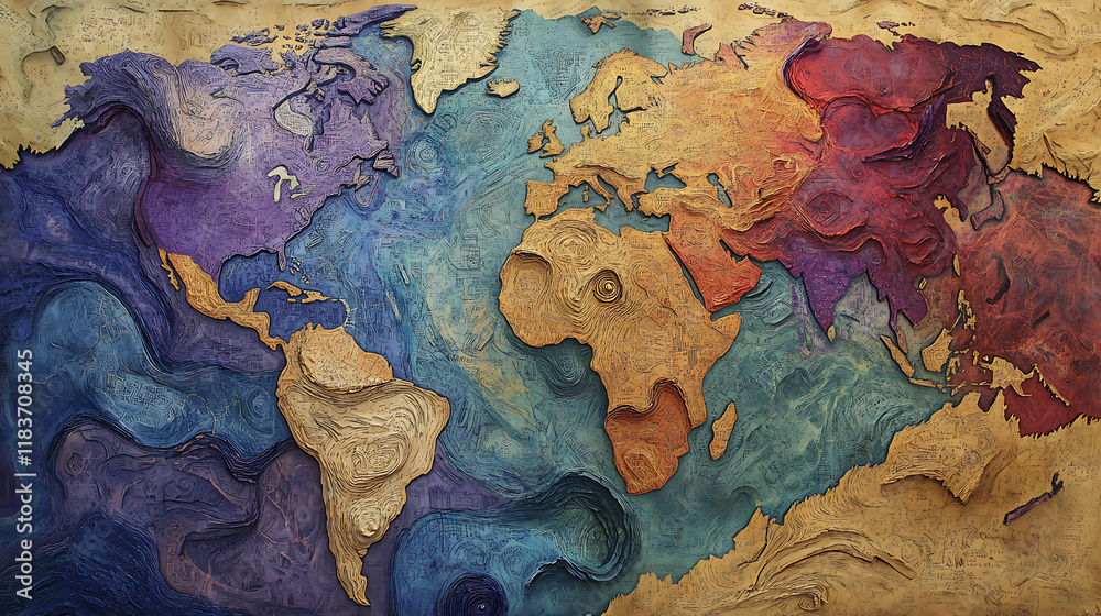 Aufkleber interconnected regions of the globe with links