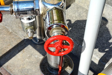 A metallic lustre Fire hydrant