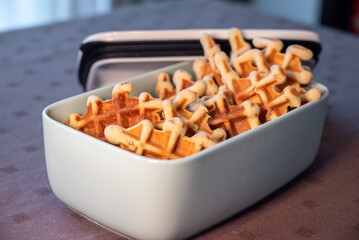waffles in a lunchbox