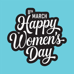 happy women's day typography
