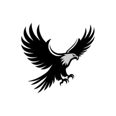 Eagle design with black color silhouette art