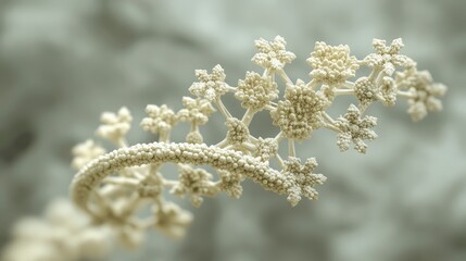Intricate Beige Fractal Structure Abstract 3D Render