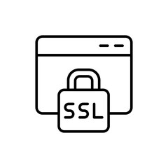 SSL Certificate outline icons, minimalist vector illustration ,simple transparent graphic element .Isolated on white background