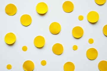 Mock up frame featuring space for text, created with golden confetti tinsel against a white background. Top view, flat lay. Minimal background