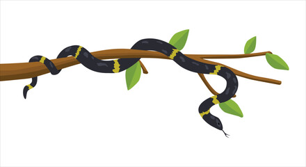 Snake hanging on a tree branch © Tenstudio