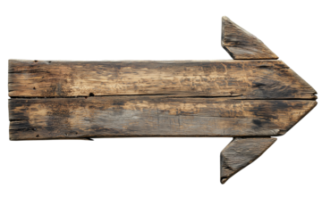 isolated old wooden arrow sign