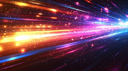Obraz premium Abstract colorful light streaks and particles.