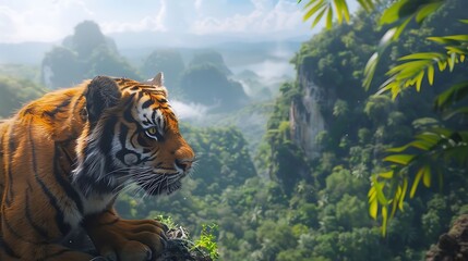 The Javan tiger (Panthera tigris sondaica) was a now-extinct subspecies of tiger that once roamed the lush forests of Java, Indonesia. Renowned for its smaller size compared to other tiger subspecies,