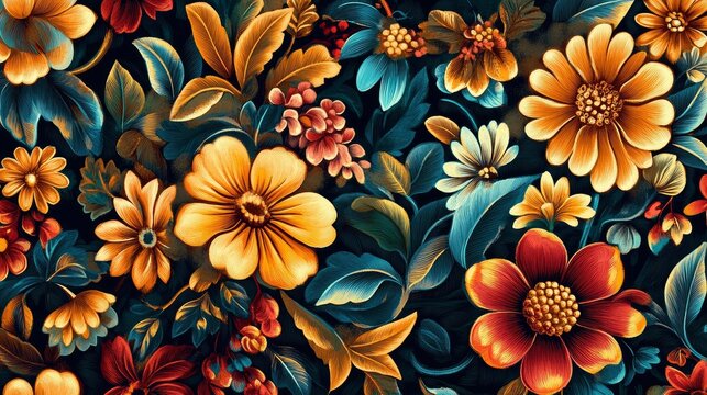 Neon Watercolor Colorful Floral Background