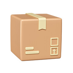 Minimal Parcel box or shipment package icon. 3d rendering