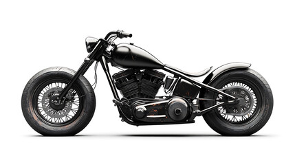 Obraz premium A black motorcycle isolated on a white background