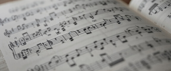 close up of Music note book