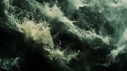 A stormy sea with turbulent waves, mirroring emotional turbulence