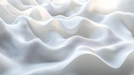 Fototapeta premium Abstract white fabric texture background, soft wave background, high quality photo