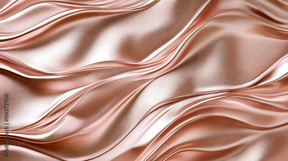 Poster aluminum texture background with rose gold metallic color and copy space