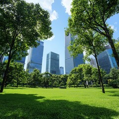 Urban forestry and green spaces in city landscapes aerial view of skyscrapers and parks nature and architecture harmony