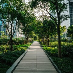Obraz premium Urban forestry and green spaces initiative city center photography natural environment ground level sustainable development