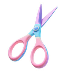 Scissor 3d isolated on white background, PNG transparent clipart.