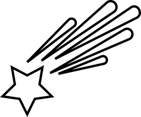 Shooting Stars icon, star with a sparkling trail, Bright, star, lightning, astronomy, glowing light, twinkle effect. firework, Glow, Star Shape, Celebrate, isolated on transparent background,
