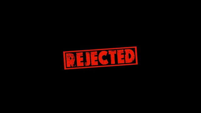 Reject stamp animated stamp reject 4k looping 4k alpha. rejected stamp animation motion graphic 4k video.