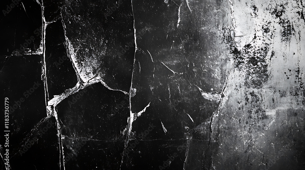 Aufkleber broken glass overlay, fractured display texture, dark distorted crushed aged digital device screen w
