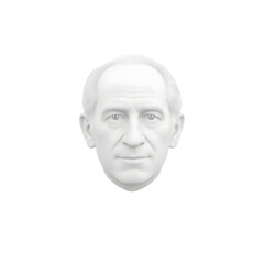 A white featureless head with a blurred face possibly representing anonymity or identity protection