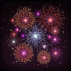 Fototapeta premium Fireworks and Firecrackers Lunar Chinese New Year Festive Backgrounds: Often include bright red or gradient gold tones, evoking the vibrance of the celebration. Some designs add fireworks or tradition