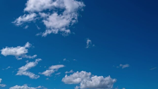 Blue Sky timelapse. Moving clouds and sun. 4K Time lapse. The Sky with clouds. Cloud cloudscape time-lapse. Blue sky time lapse. Nature weather with blue sky.