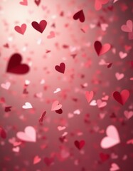 Falling Heart-Shaped Confetti