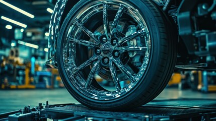 Sleek Chrome Wheel: Automotive Detailing Excellence