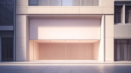 Fototapeta premium Empty Storefront in Modern City Building: A Blank Canvas for Business