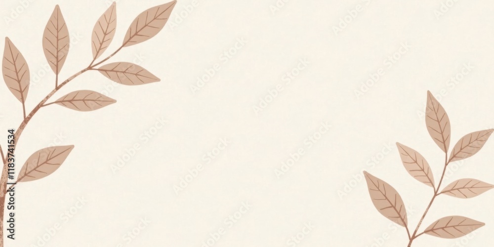Poster Elegant Botanical Frame with Space for Text and Design Elements