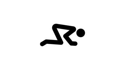 Sujud symbol, black isolated silhouette