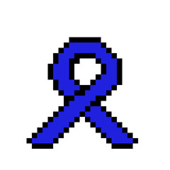 Fototapeta premium Pixel Art Blue Ribbon Symbol