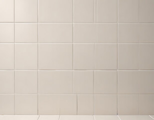 A clean ceramic tile surface with subtle grout lines.