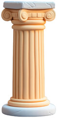 Obraz premium Classical Fluted Column with Capital and Base, transparent background png