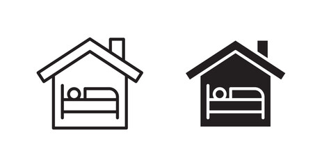 Accomodation icon set vector graphics designs